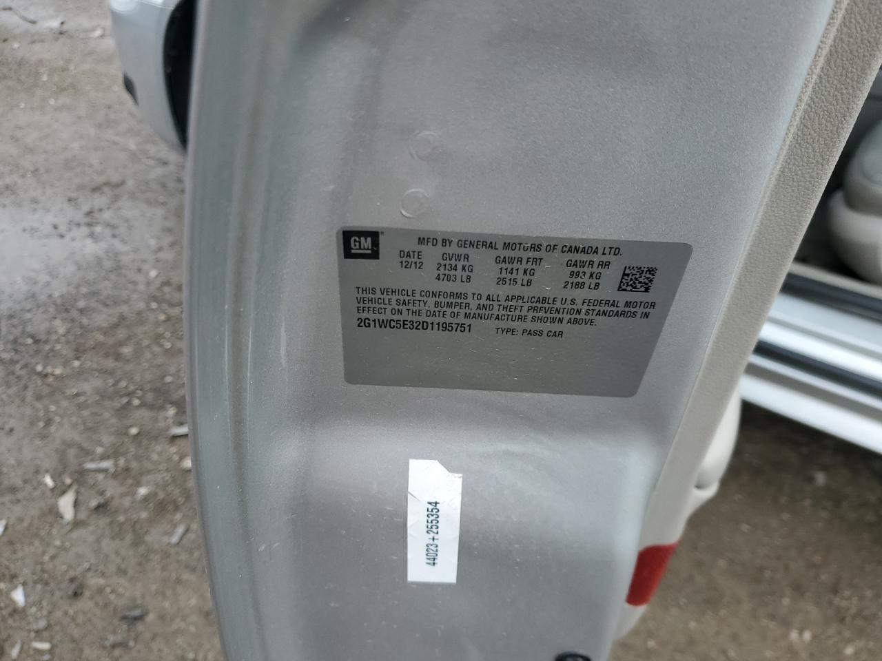 2013 Chevrolet Impala Ltz VIN: 2G1WC5E32D1195751 Lot: 44420564