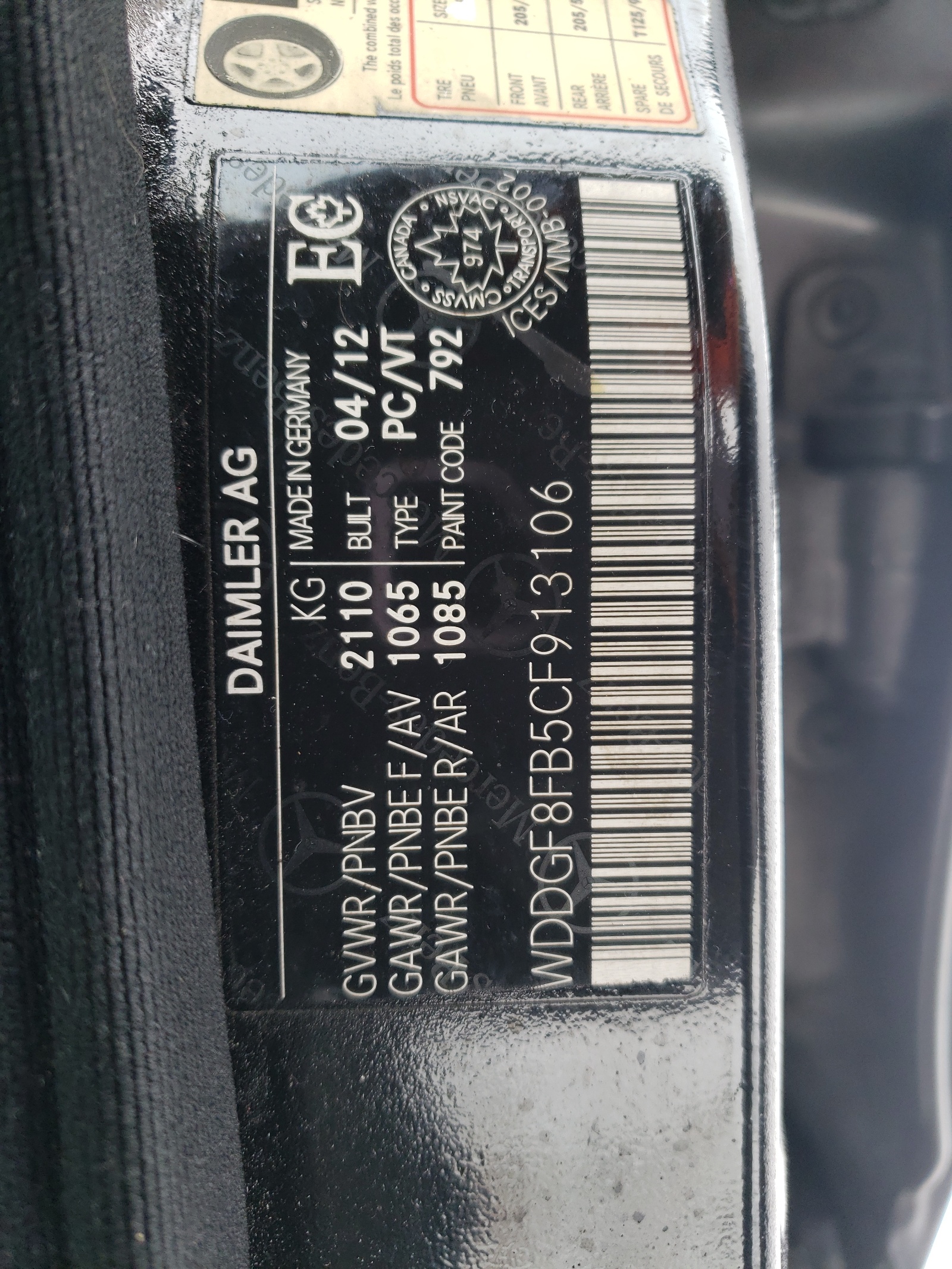 WDDGF8FB5CF913106 2012 Mercedes-Benz C 250 4Matic