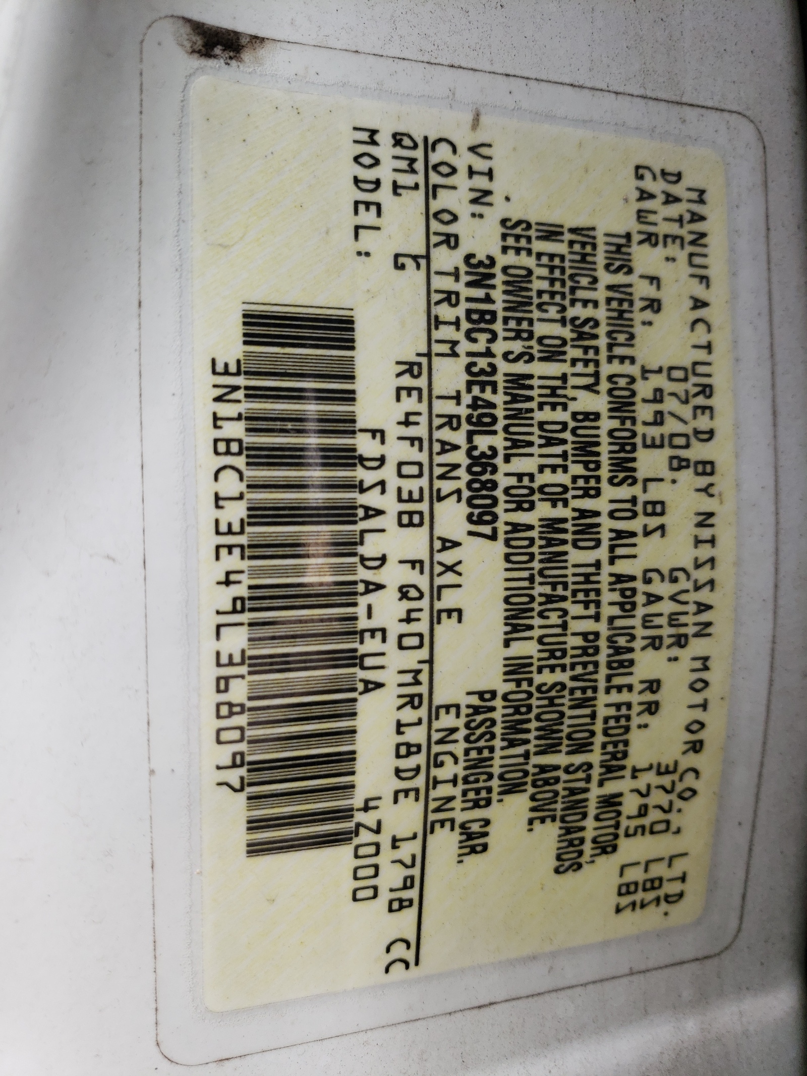 3N1BC13E49L368097 2009 Nissan Versa S