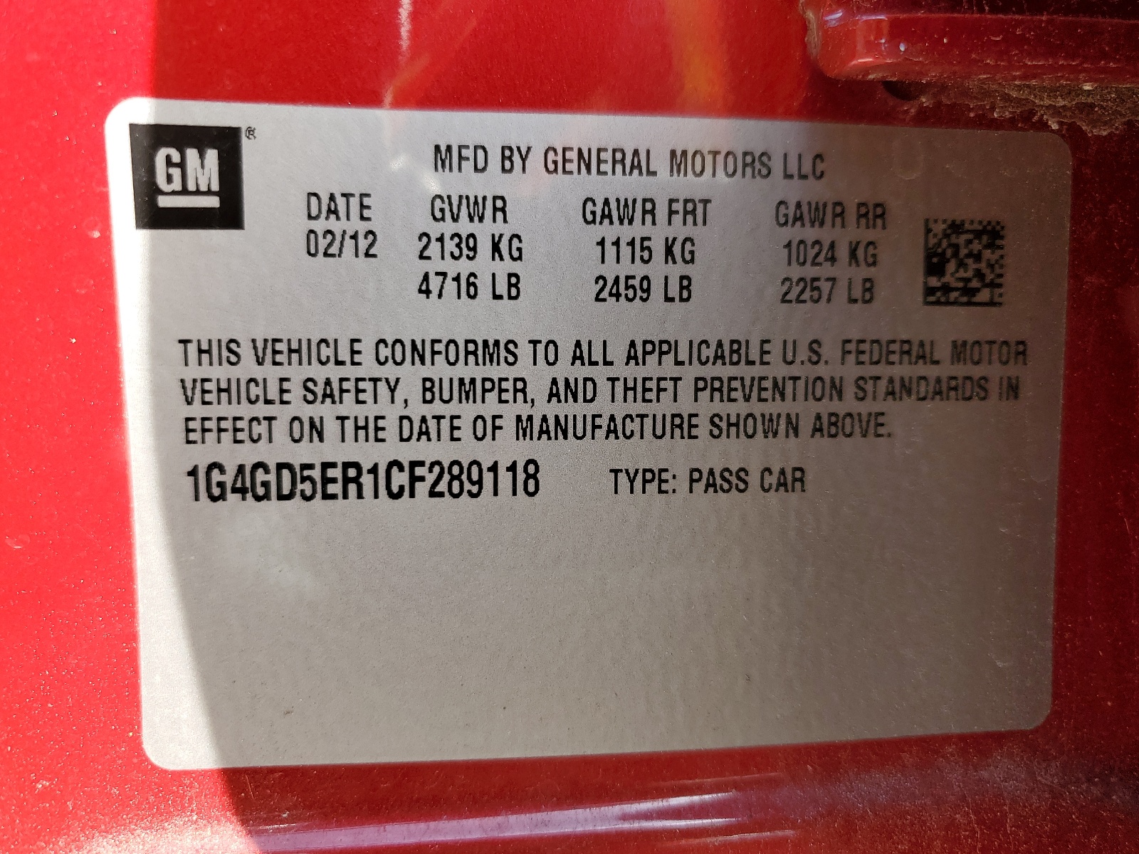 1G4GD5ER1CF289118 2012 Buick Lacrosse Premium