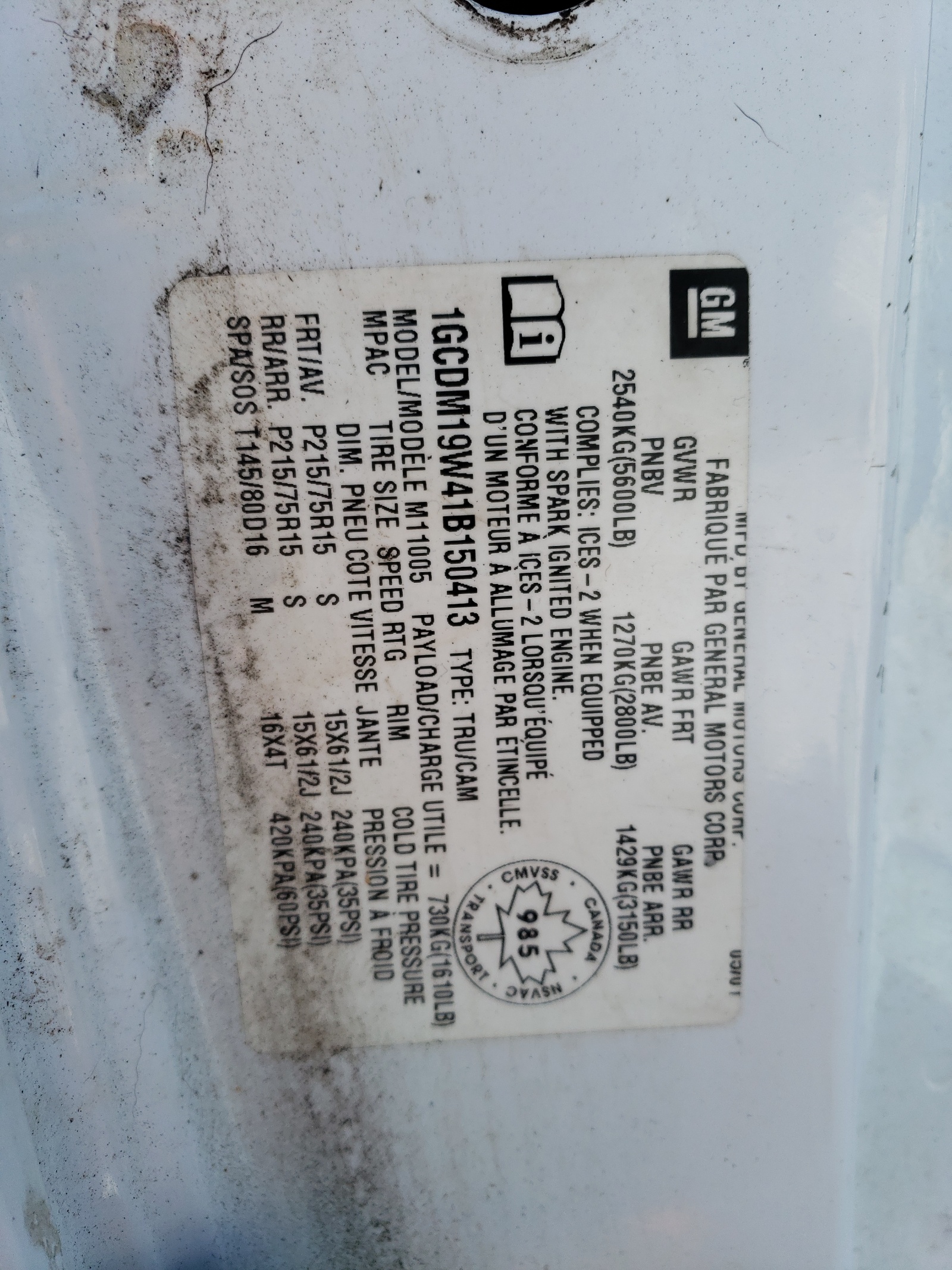 1GCDM19W41B150413 2001 Chevrolet Astro