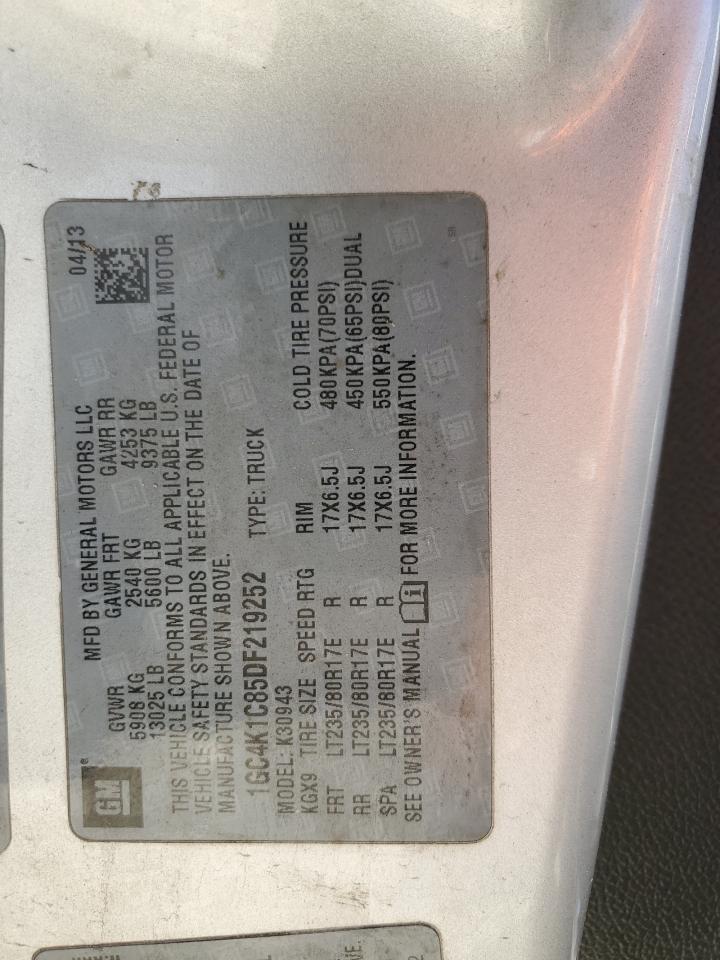 2013 Chevrolet Silverado K3500 Ltz VIN: 1GC4K1C85DF219252 Lot: 71591965