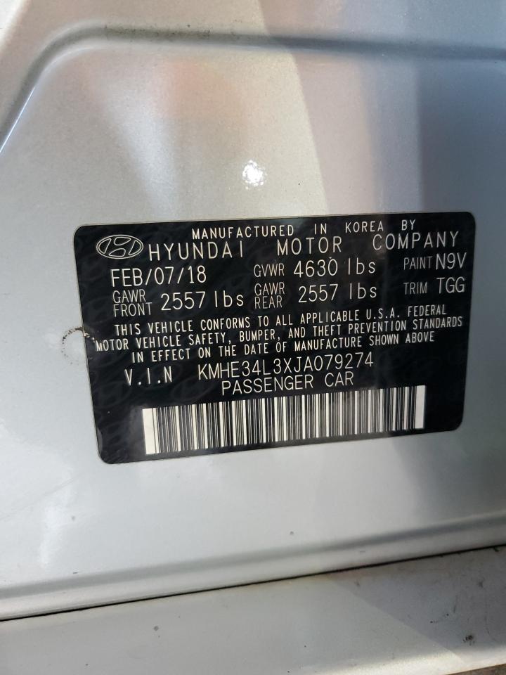 KMHE34L3XJA079274 2018 Hyundai Sonata Hybrid