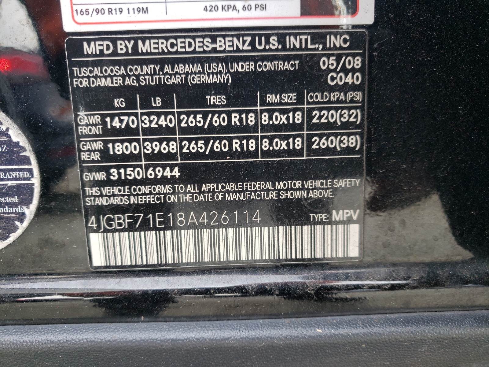 4JGBF71E18A426114 2008 Mercedes-Benz Gl 450 4Matic