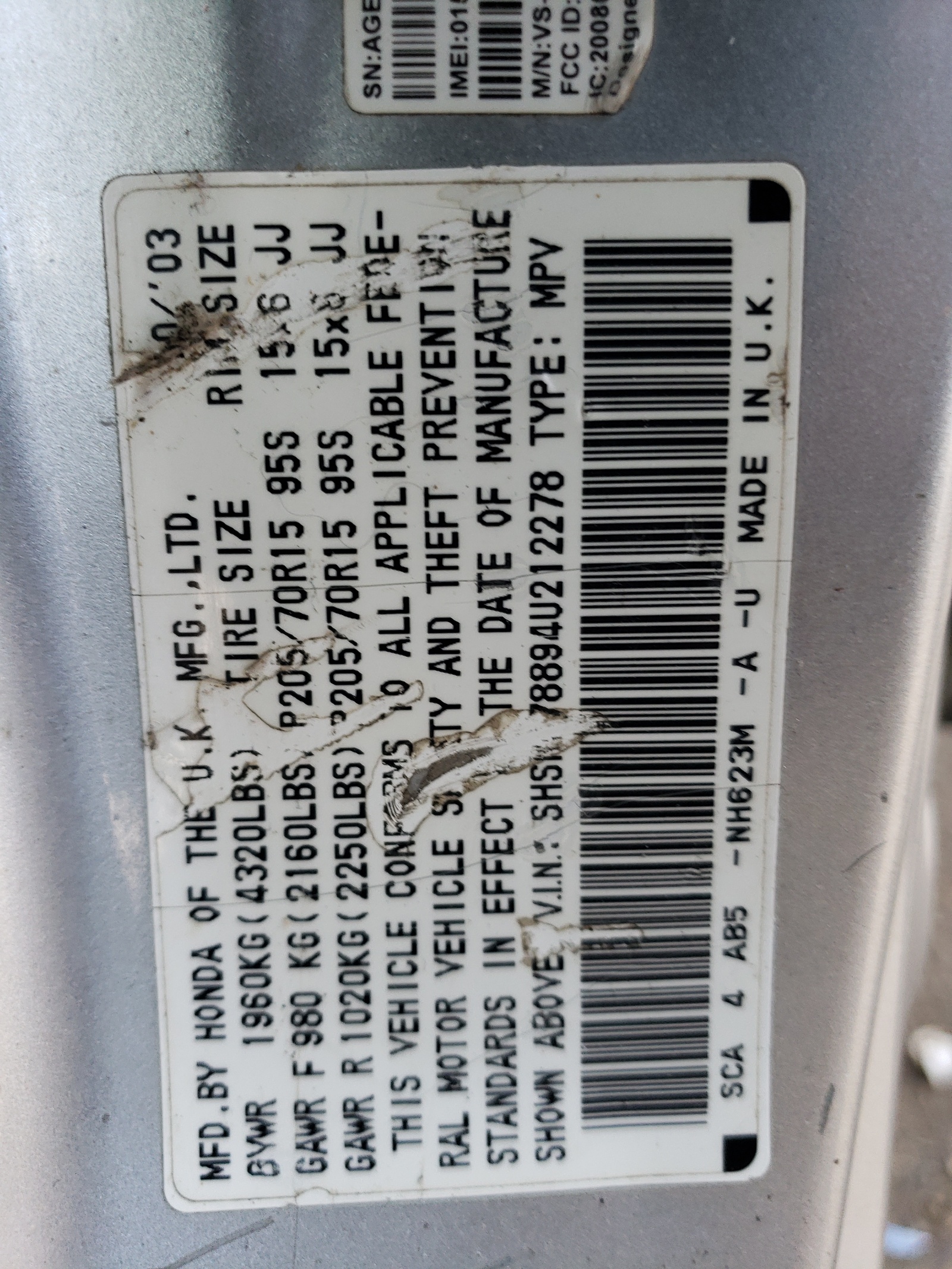 SHSRD78894U212278 2004 Honda Cr-V Ex