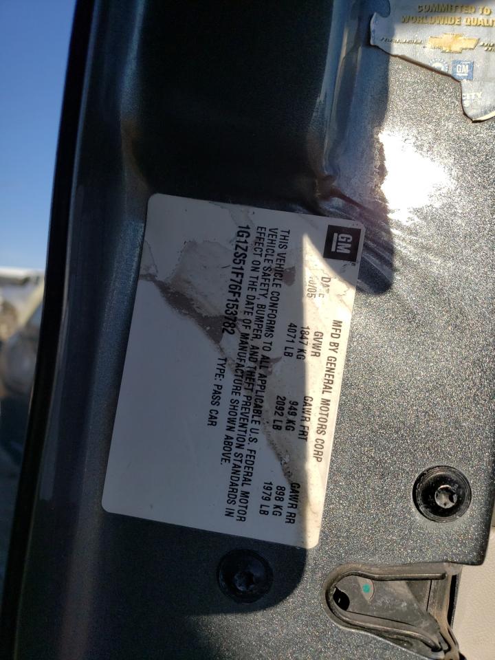 2006 Chevrolet Malibu Ls VIN: 1G1ZS51F76F153782 Lot: 54322994