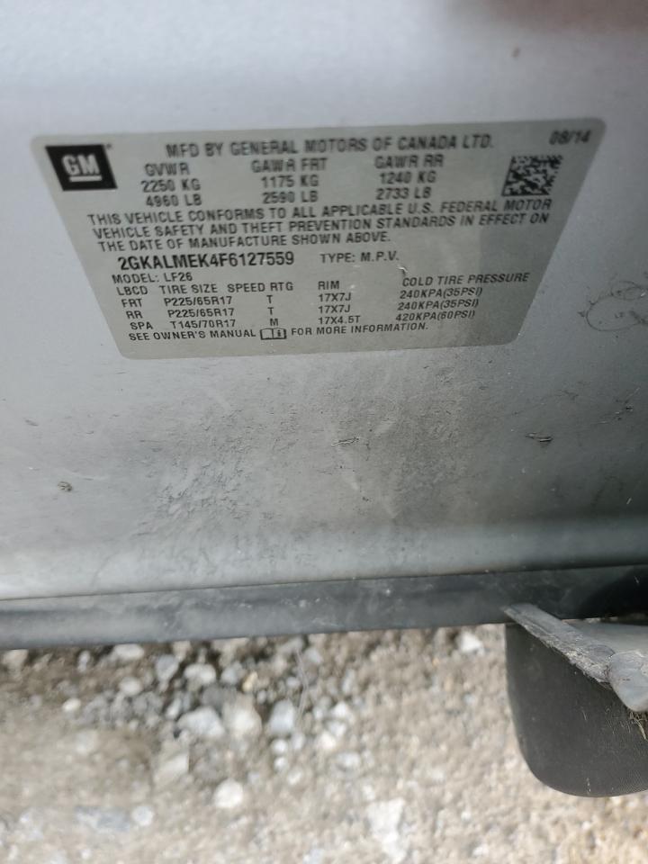 2015 GMC Terrain Sle VIN: 2GKALMEK4F6127559 Lot: 44405964