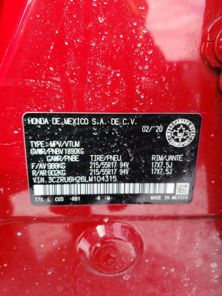 2020 Honda Hr-V Sport VIN: 3CZRU6H26LM104315 Lot: 43028064