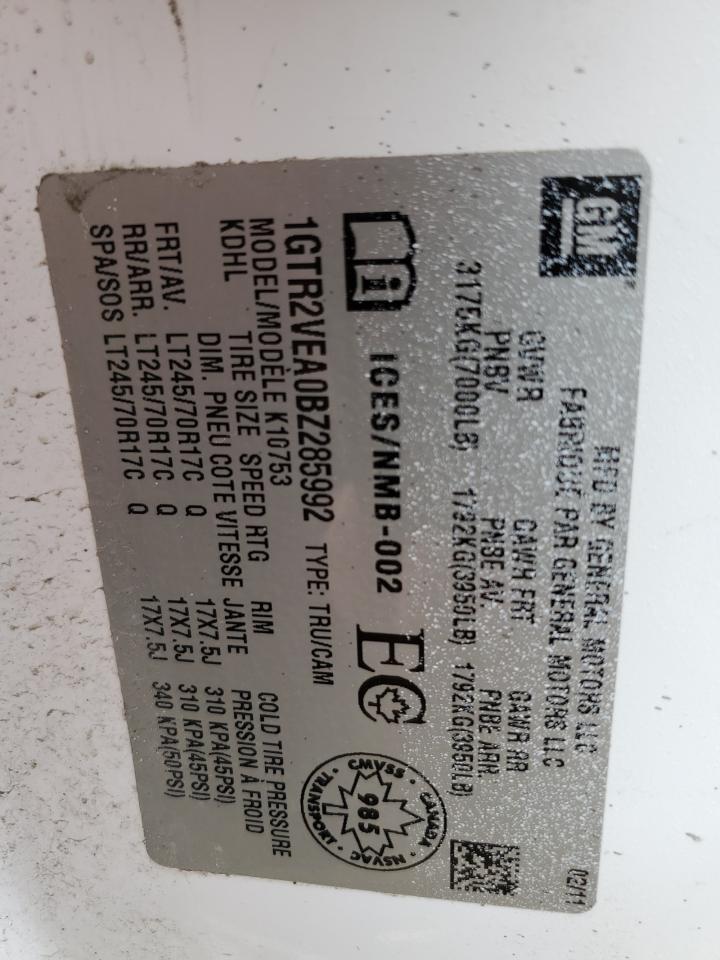 2011 GMC Sierra K1500 Sle VIN: 1GTR2VEA0BZ285992 Lot: 43972074