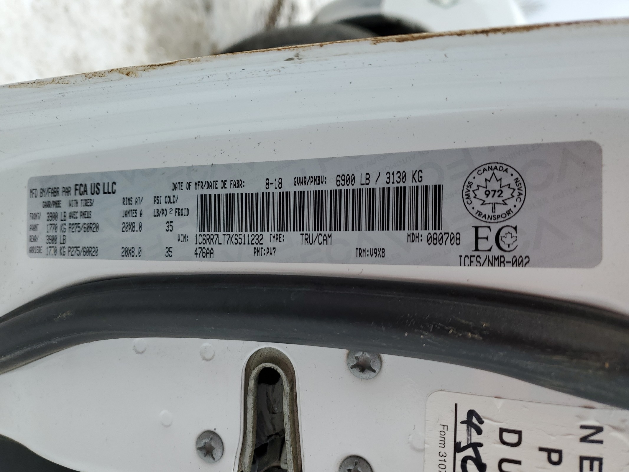 1C6RR7LT7KS511232 2019 Ram 1500 Classic Slt