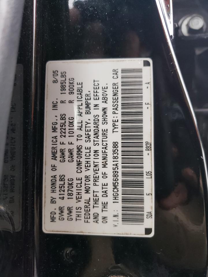 1HGCM56895A183588 2005 Honda Accord Ex