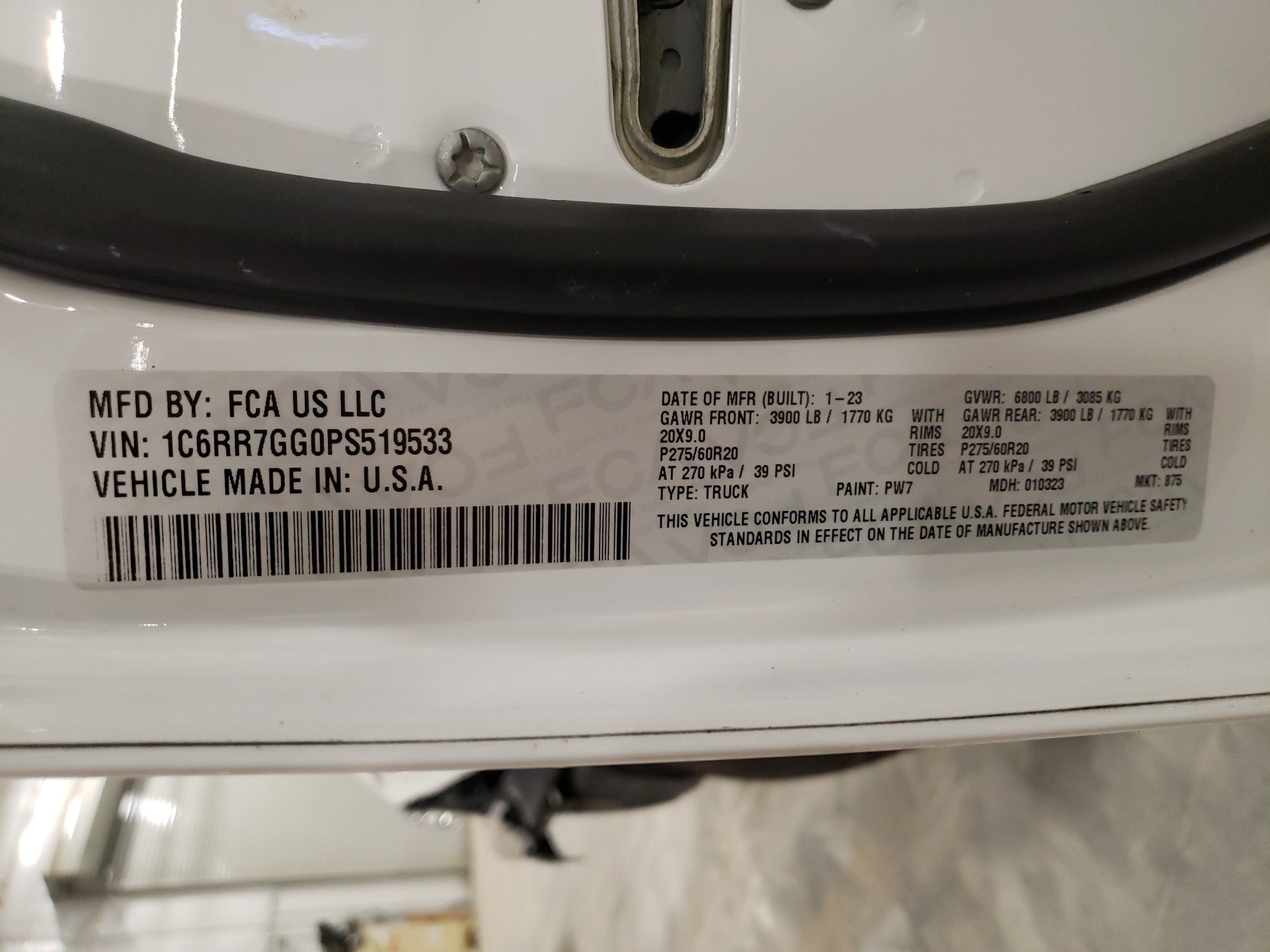 1C6RR7GG0PS519533 2023 Ram 1500 Classic Slt