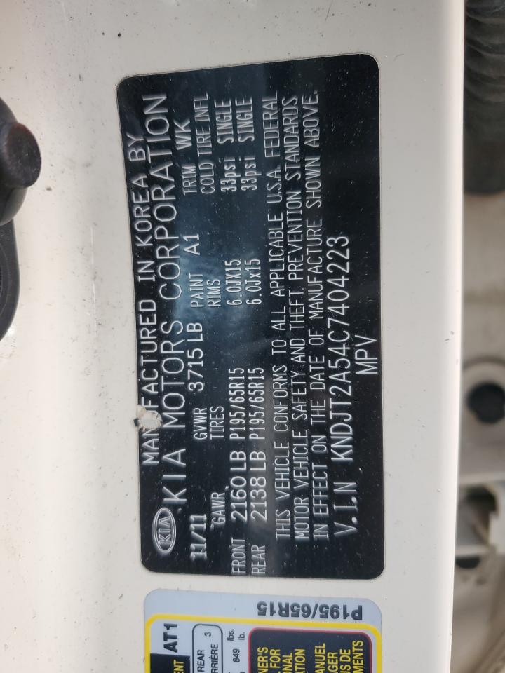 2012 Kia Soul VIN: KNDJT2A54C7404223 Lot: 42928234