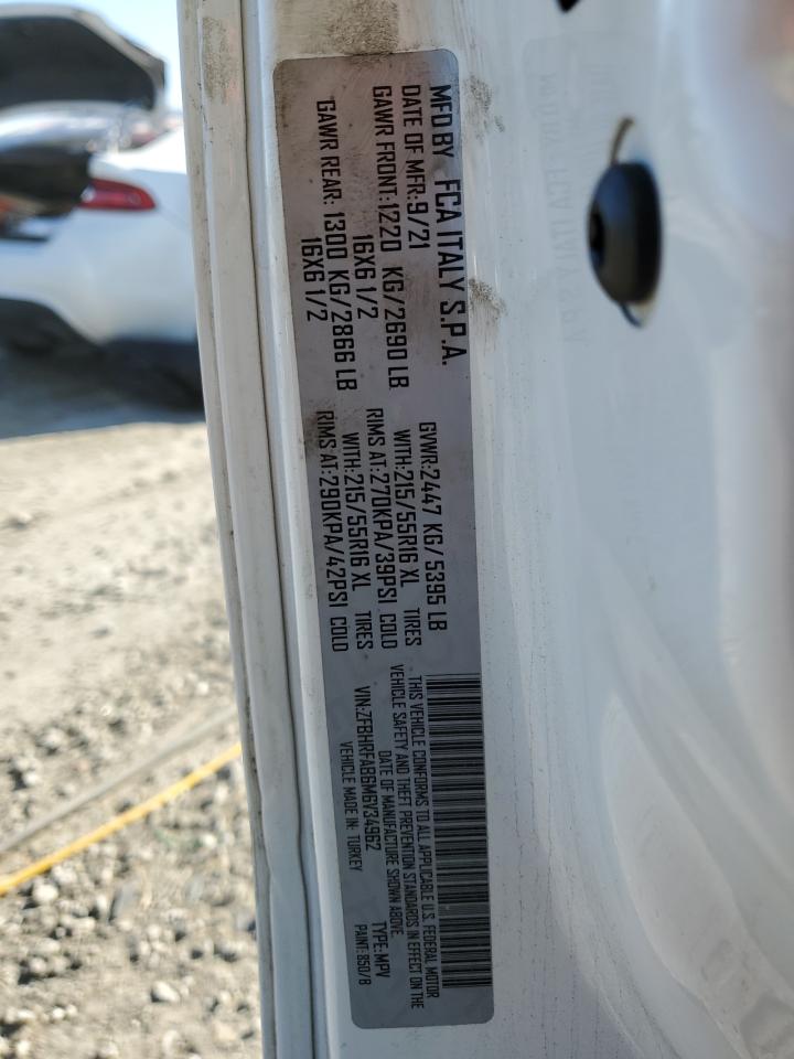 2021 Ram Promaster City VIN: ZFBHRFAB6M6V34962 Lot: 42511084