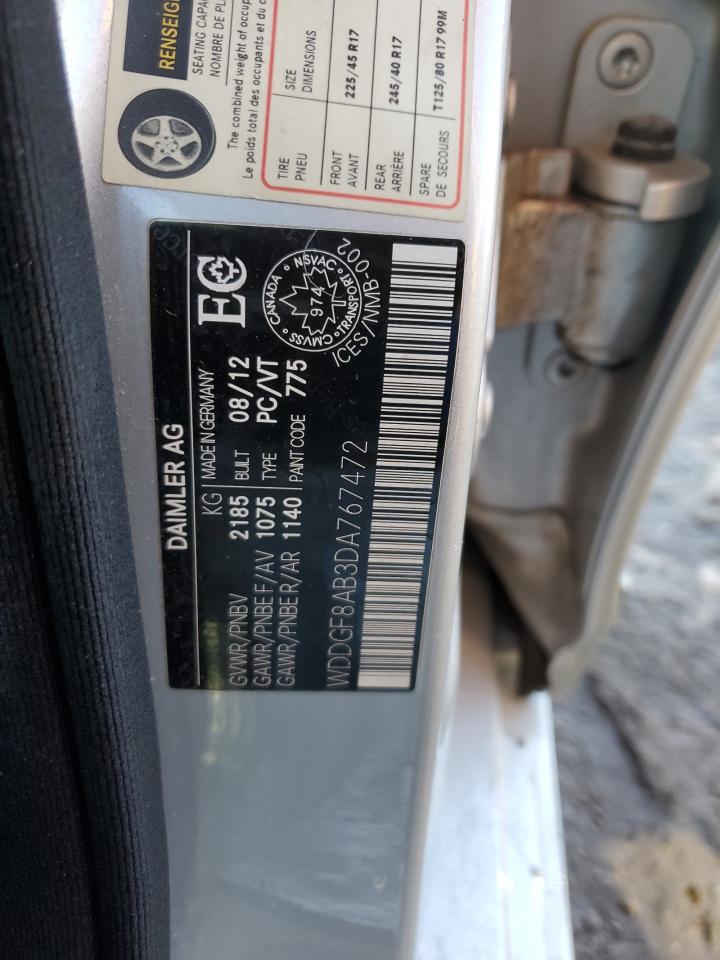 2013 Mercedes-Benz C 300 4Matic VIN: WDDGF8AB3DA767472 Lot: 43946784
