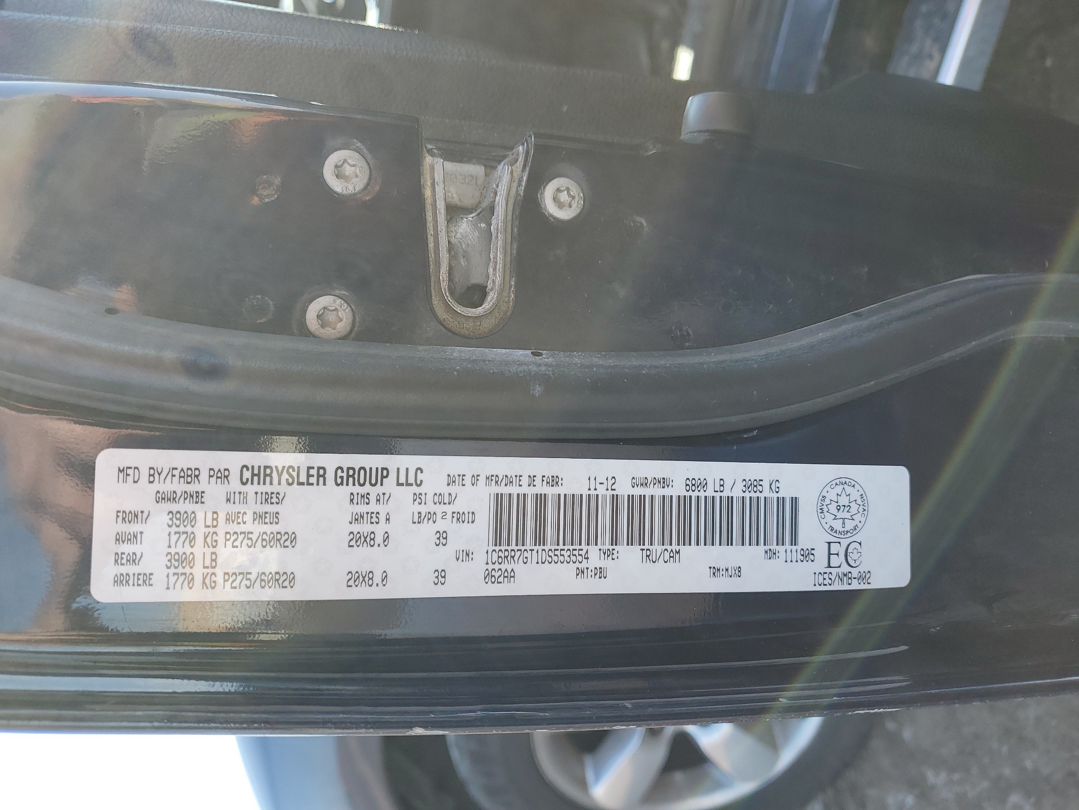 1C6RR7GT1DS553554 2013 Ram 1500 Slt