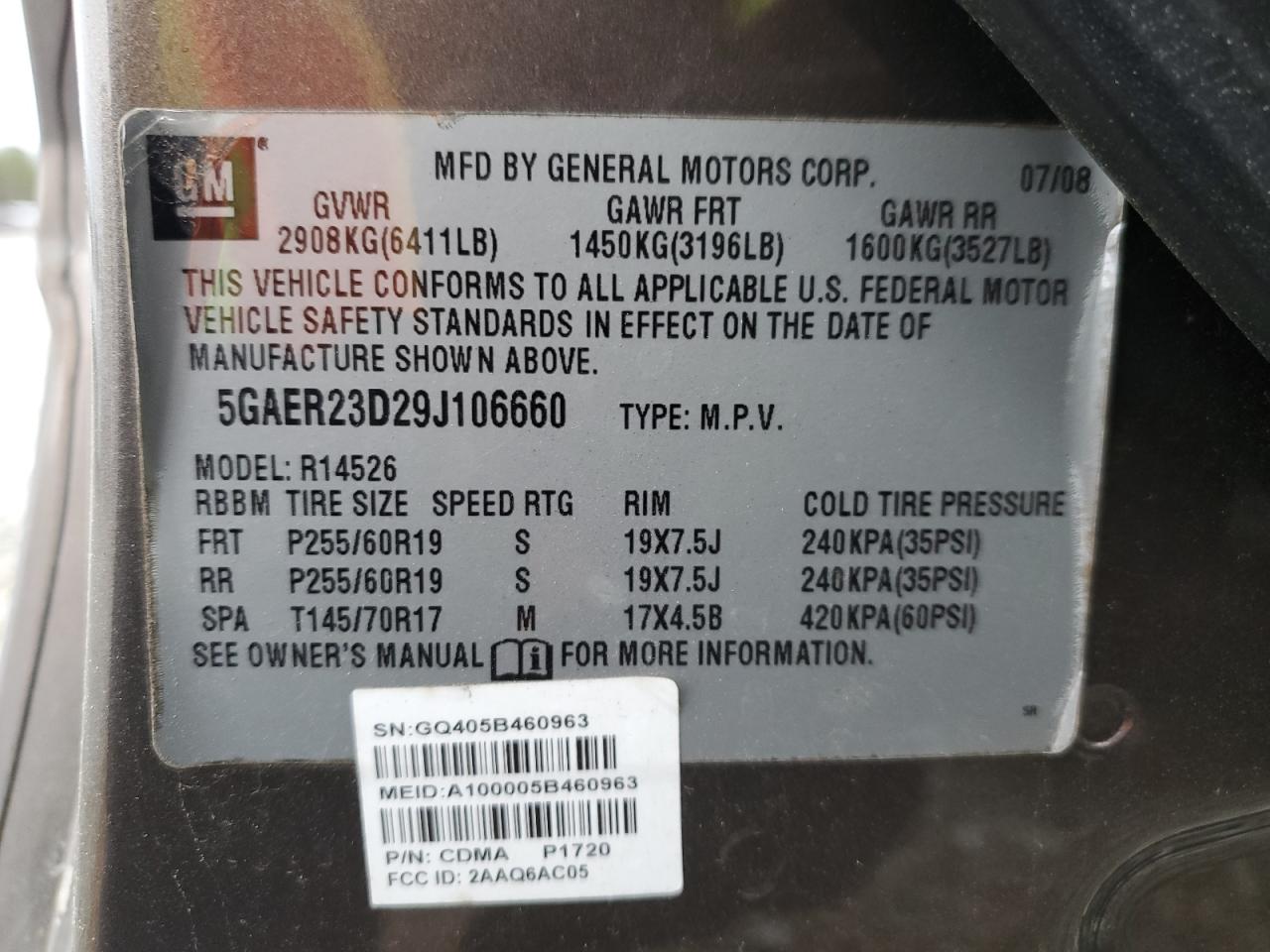 2009 Buick Enclave Cxl VIN: 5GAER23D29J106660 Lot: 81577583