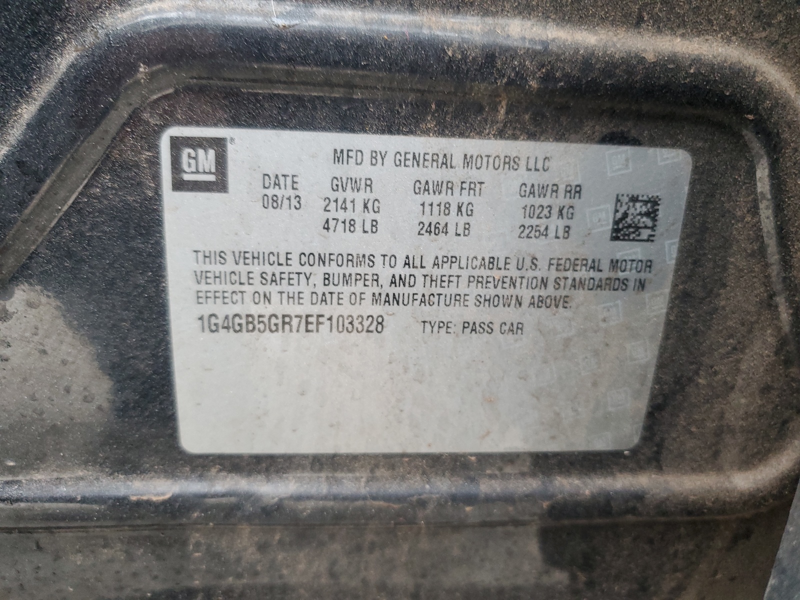 1G4GB5GR7EF103328 2014 Buick Lacrosse