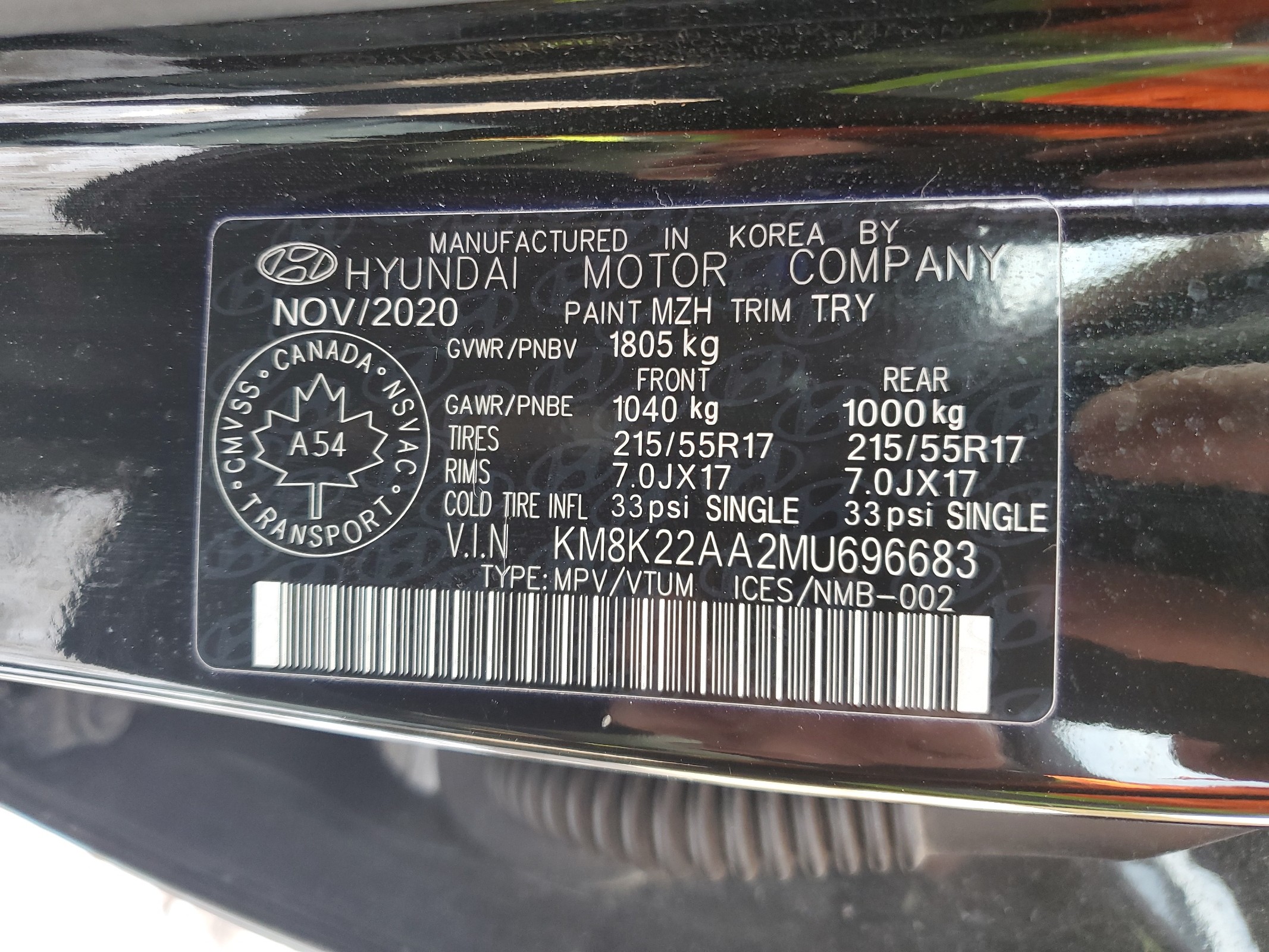 KM8K22AA2MU696683 2021 Hyundai Kona Sel