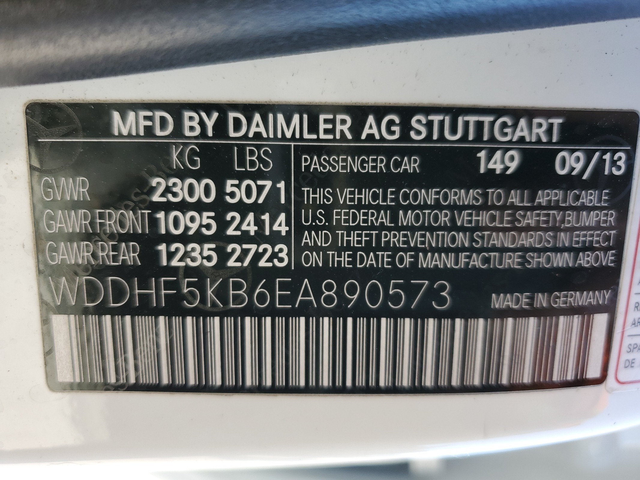 WDDHF5KB6EA890573 2014 Mercedes-Benz E 350