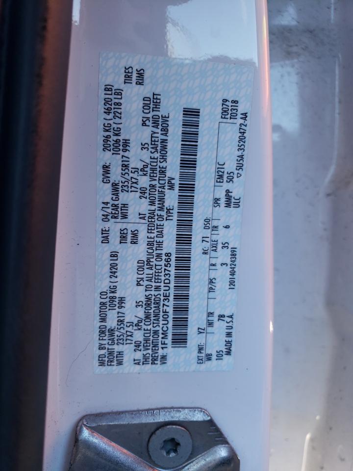 2014 Ford Escape S VIN: 1FMCU0F73EUD37568 Lot: 43470024