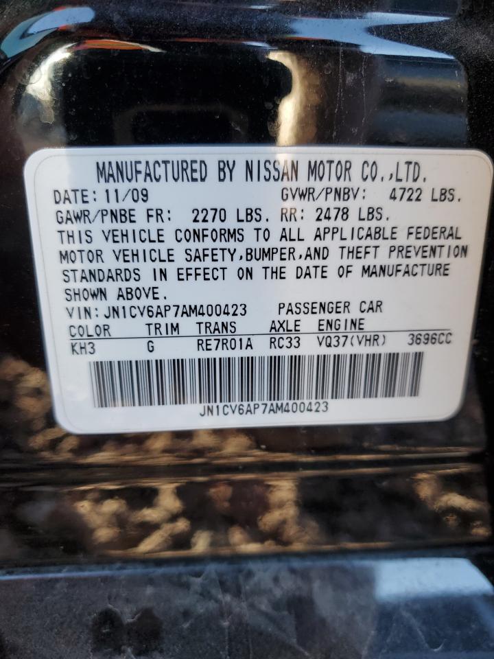 2010 Infiniti G37 Base VIN: JN1CV6AP7AM400423 Lot: 43183394