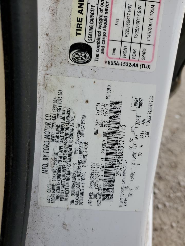 2011 Ford Fusion Se VIN: 3FAHP0HA3BR251115 Lot: 41874124