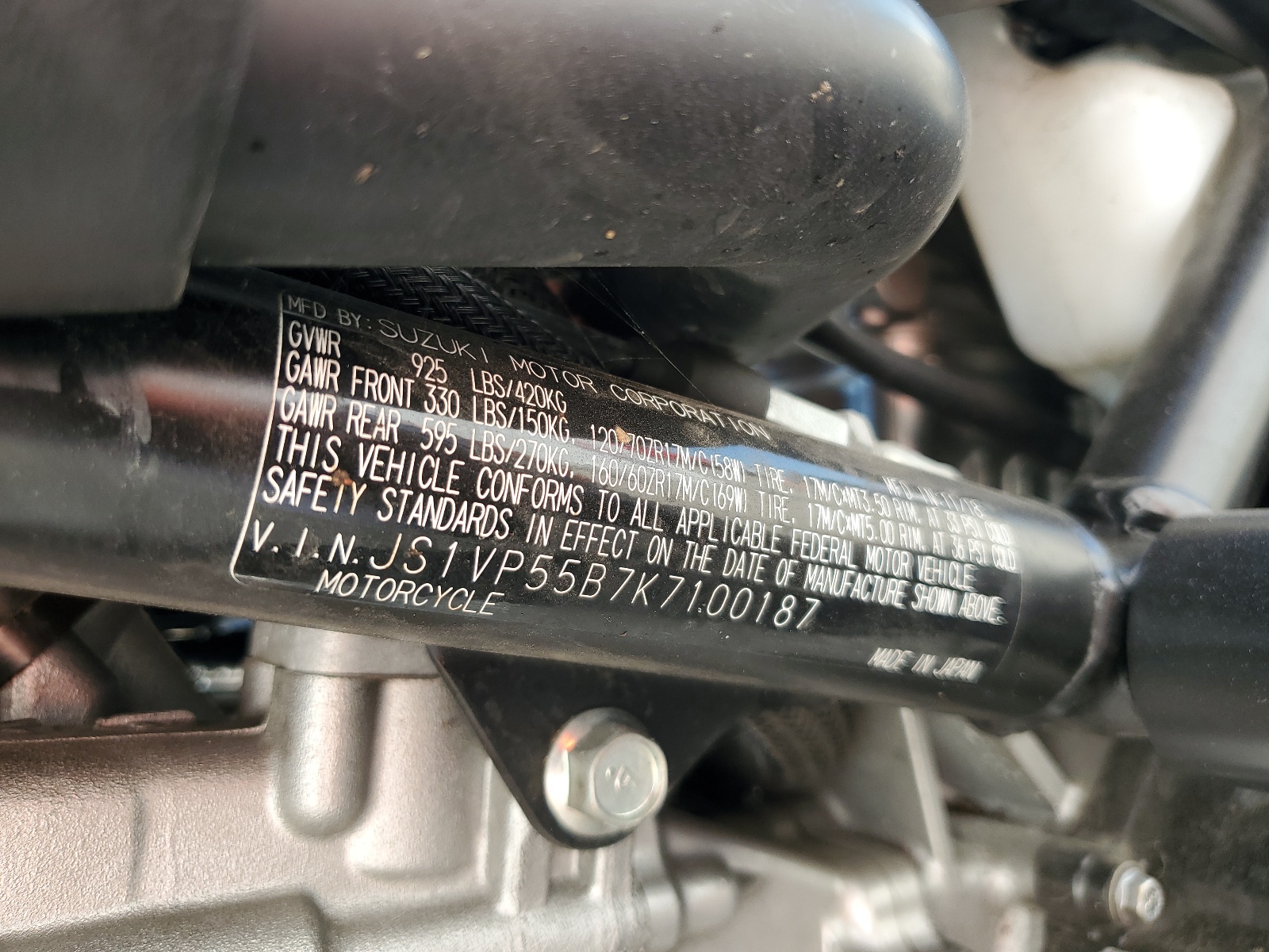 JS1VP55B7K7100187 2019 Suzuki Sv650 A