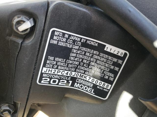 2021 HONDA CBR600 RA