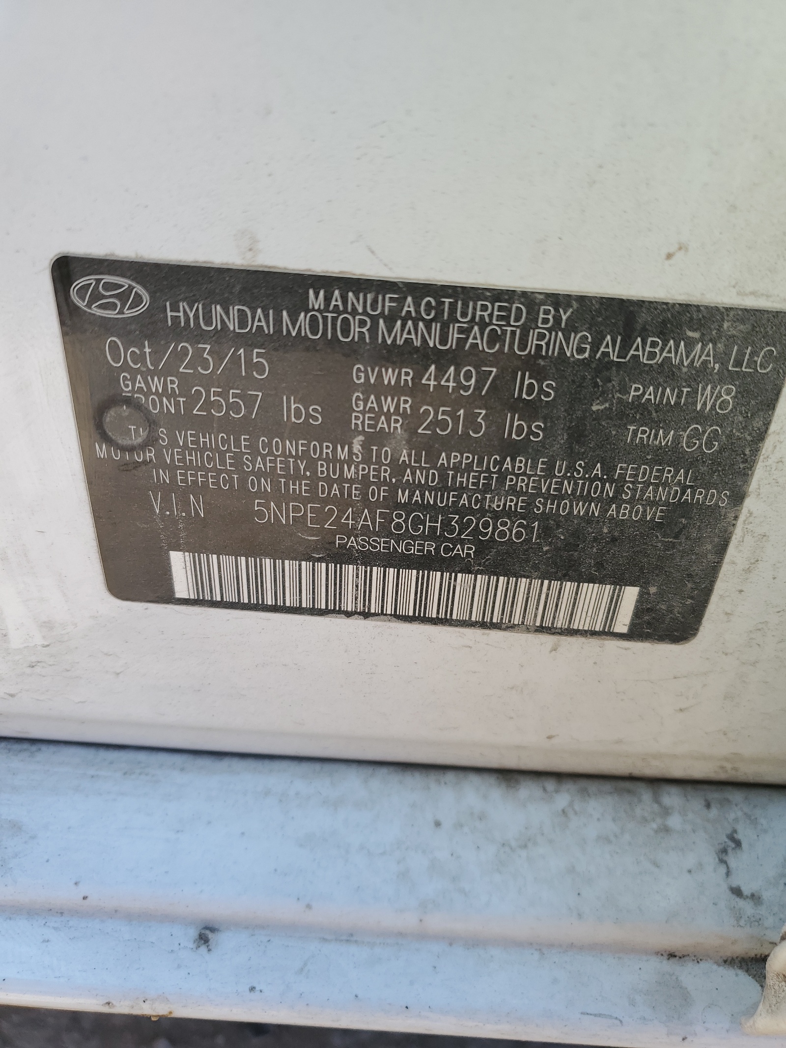 5NPE24AF8GH329861 2016 Hyundai Sonata Se