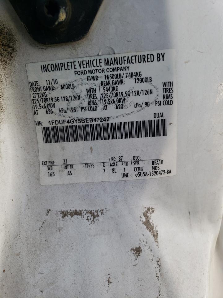 2011 Ford F450 Super Duty VIN: 1FDUF4GY5BEB47242 Lot: 43924964