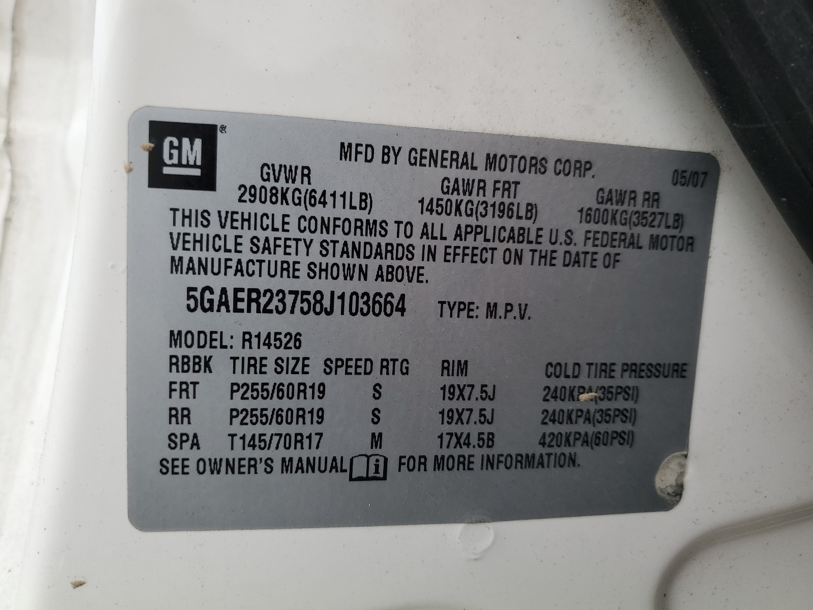 5GAER23758J103664 2008 Buick Enclave Cxl