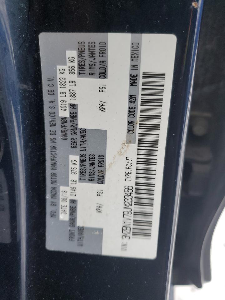 2018 Mazda 3 Touring VIN: 3MZBN1V79JM233456 Lot: 41199414