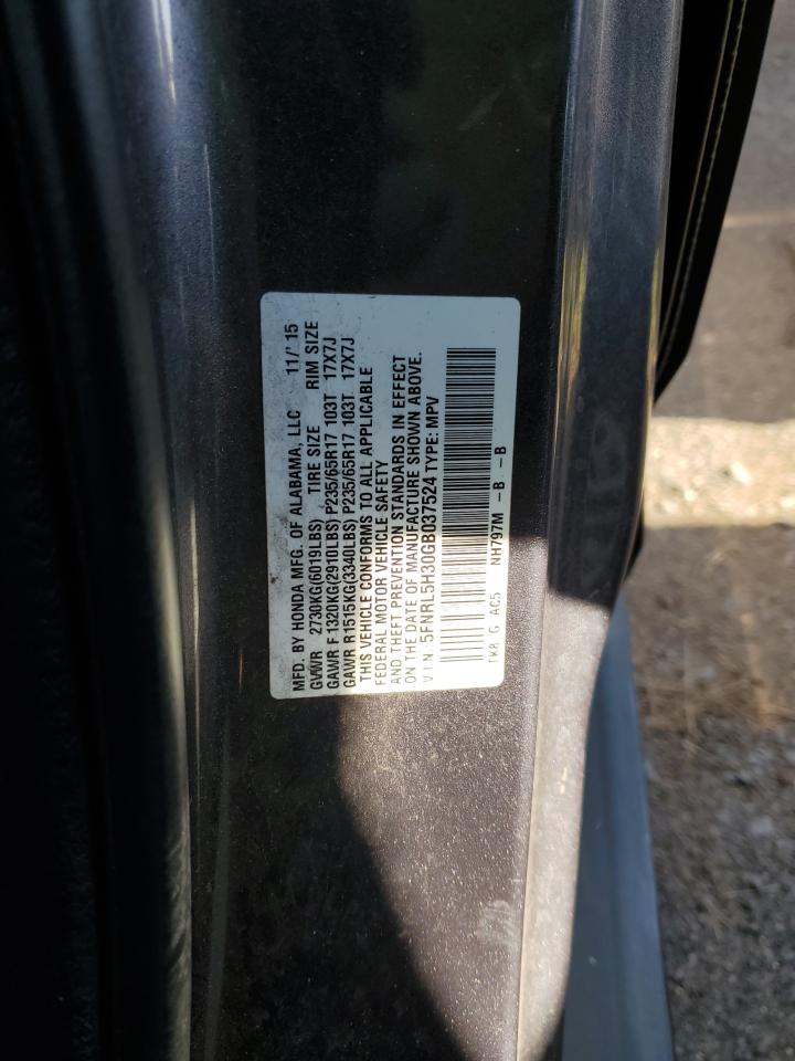 5FNRL5H30GB037524 2016 Honda Odyssey Se