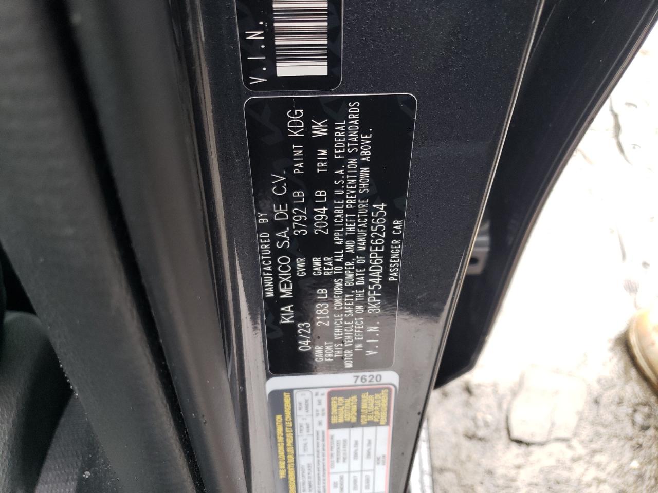 3KPF54AD6PE625654 2023 Kia Forte Gt Line