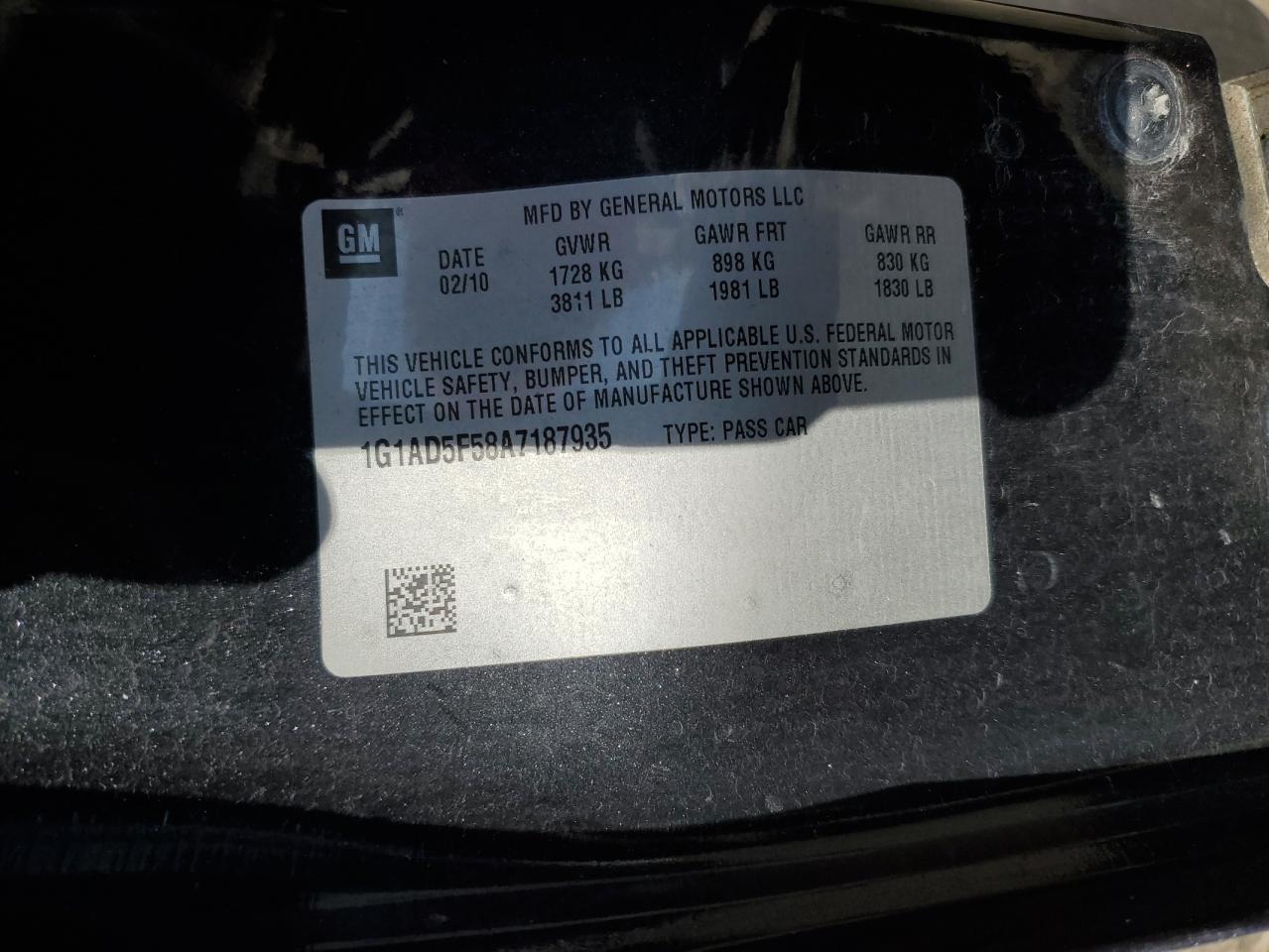 2010 Chevrolet Cobalt 1Lt VIN: 1G1AD5F58A7187935 Lot: 38481244