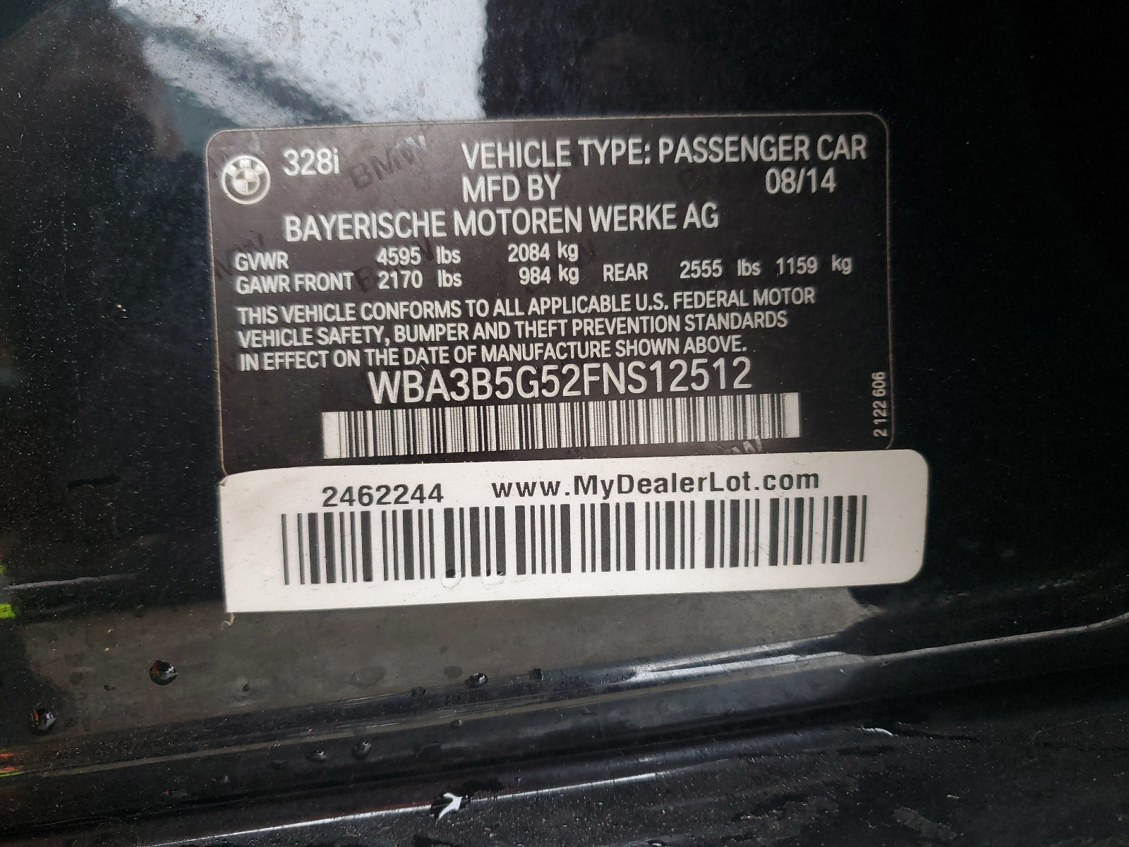 WBA3B5G52FNS12512 2015 BMW 328 Xi Sulev