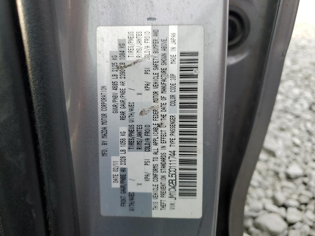 2012 Mazda 5 VIN: JM1CW2BL5C0111744 Lot: 41892744