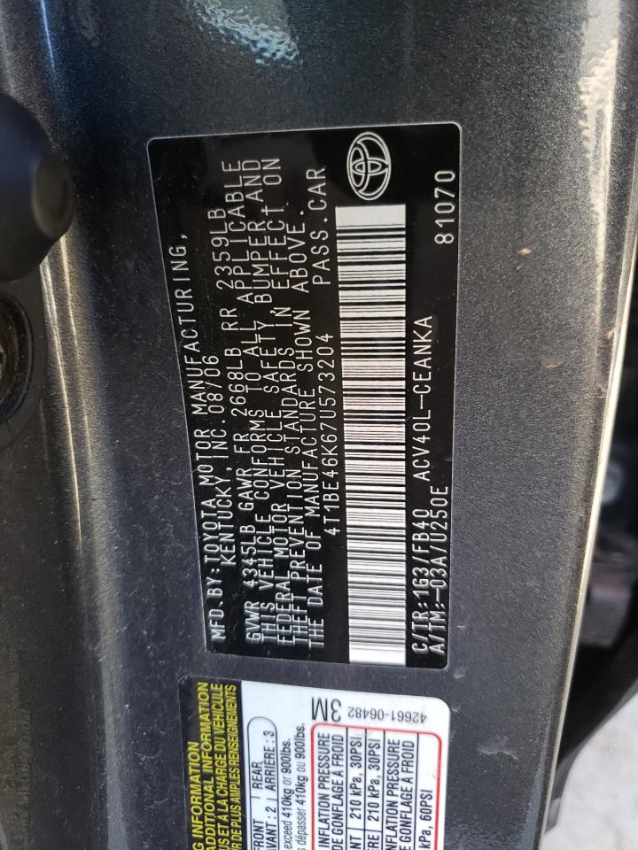 4T1BE46K67U573204 2007 Toyota Camry Ce