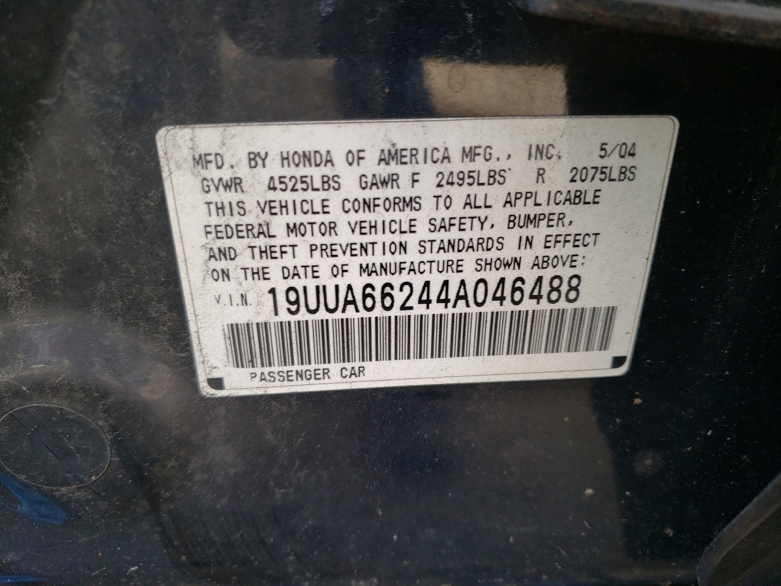 19UUA66244A046488 2004 Acura Tl