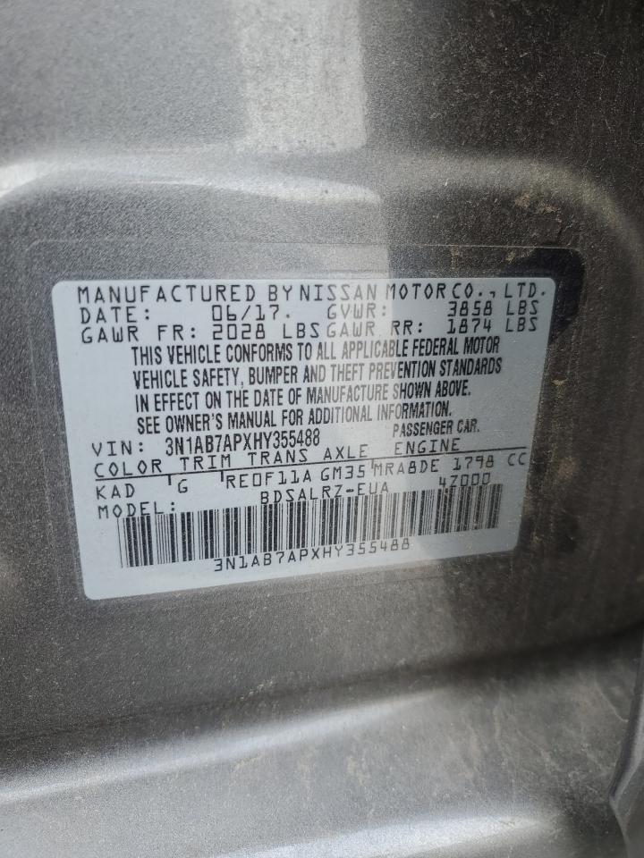 3N1AB7APXHY355488 2017 Nissan Sentra S