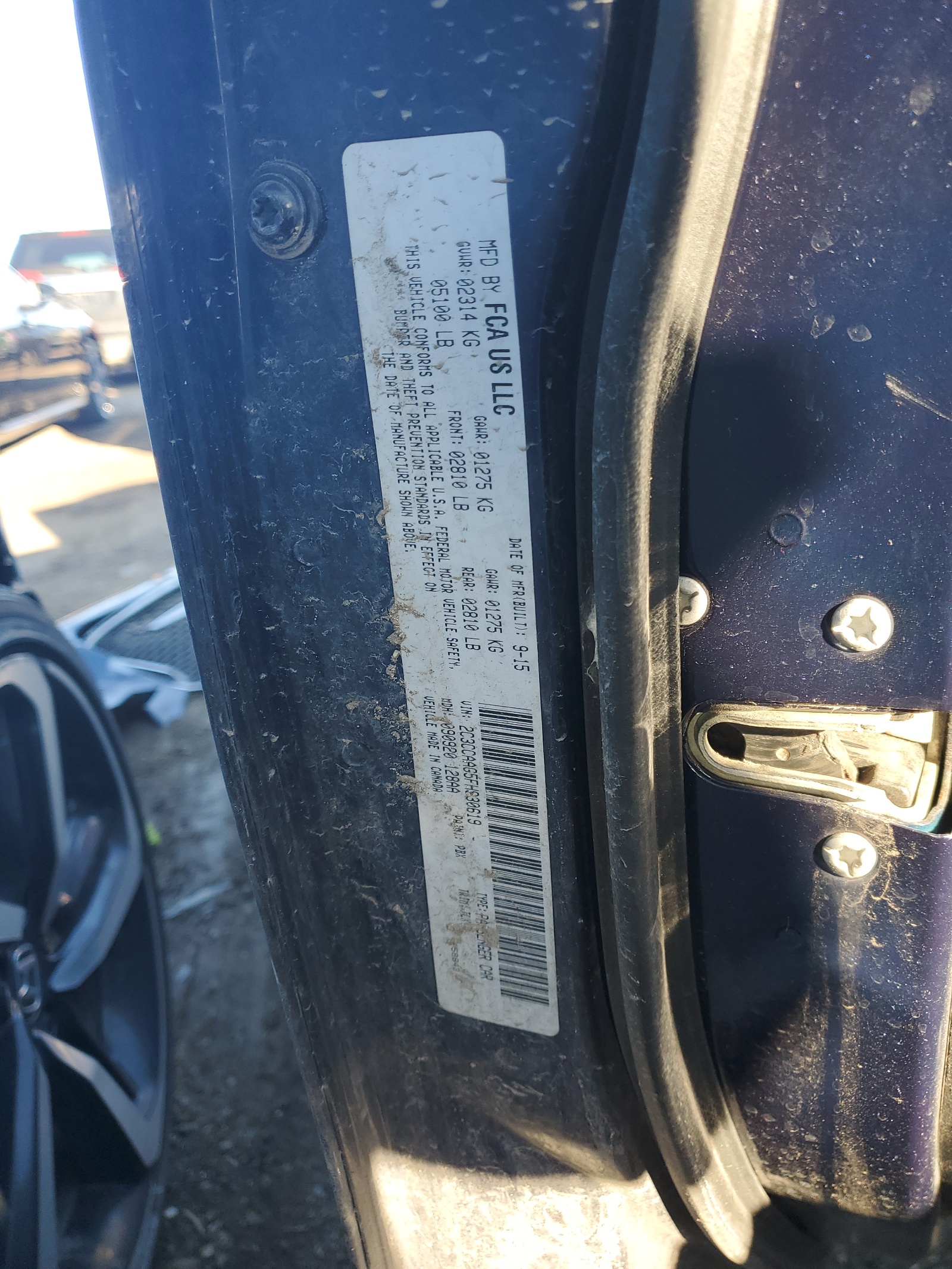 2C3CCAAG5FH930619 2015 Chrysler 300 Limited