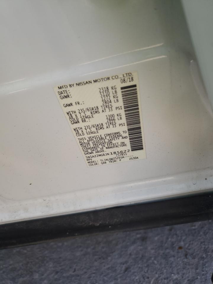 2018 Nissan Murano S VIN: 5N1AZ2MG6JN185622 Lot: 44571184