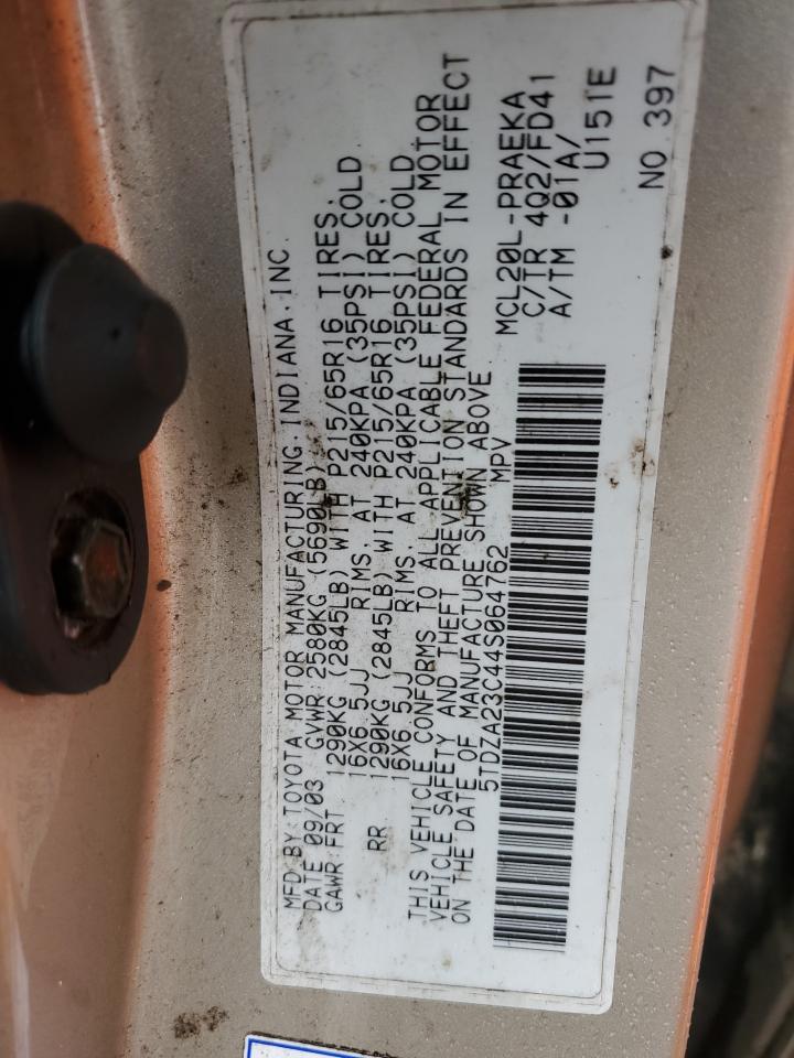 5TDZA23C44S064762 2004 Toyota Sienna Ce