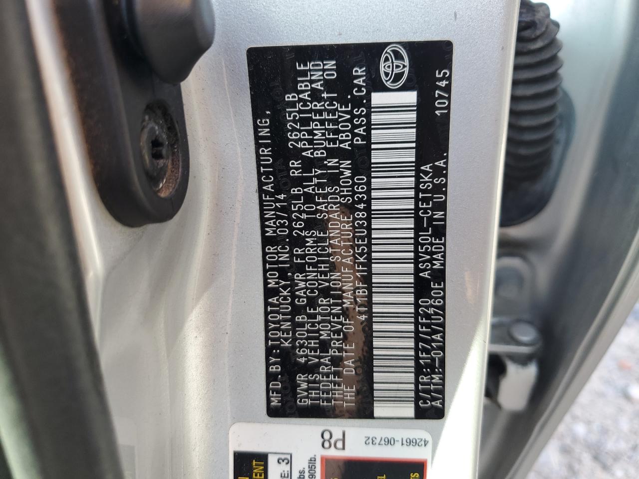 4T1BF1FK5EU384360 2014 Toyota Camry L