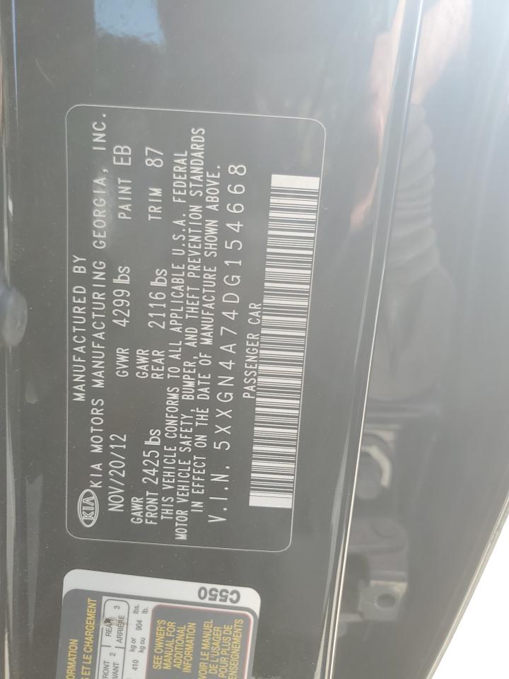 2013 Kia Optima Ex VIN: 5XXGN4A74DG154668 Lot: 44241004