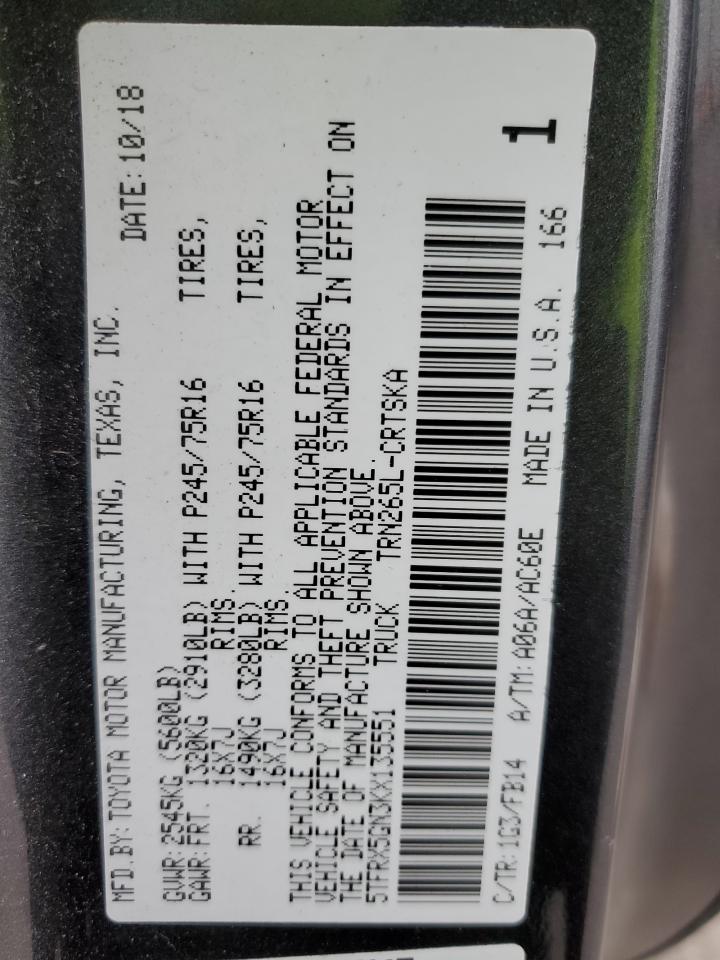 2019 Toyota Tacoma Access Cab VIN: 5TFRX5GN3KX135551 Lot: 41450864