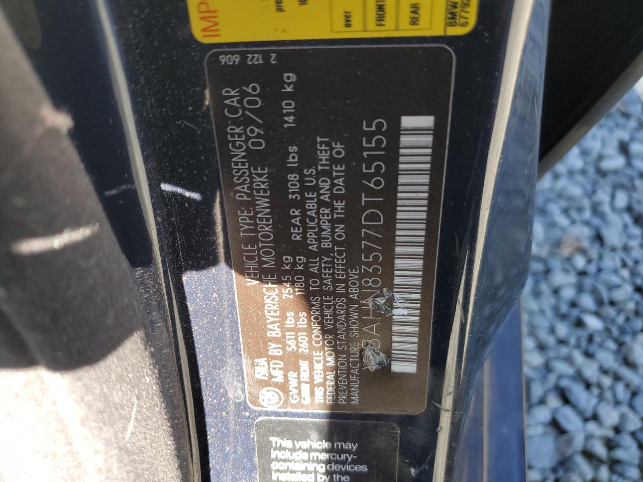 2007 BMW 750 VIN: WBAHN83577DT65155 Lot: 43366784