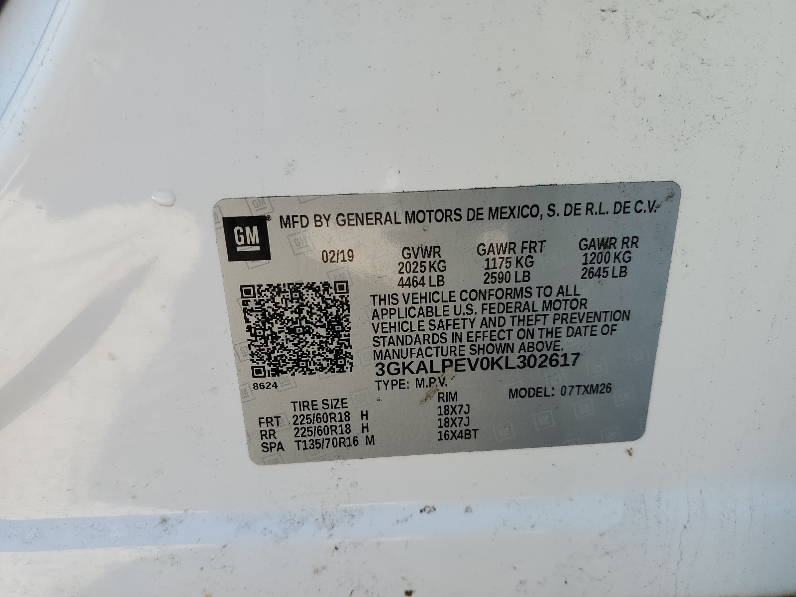 3GKALPEV0KL302617 2019 GMC Terrain Slt