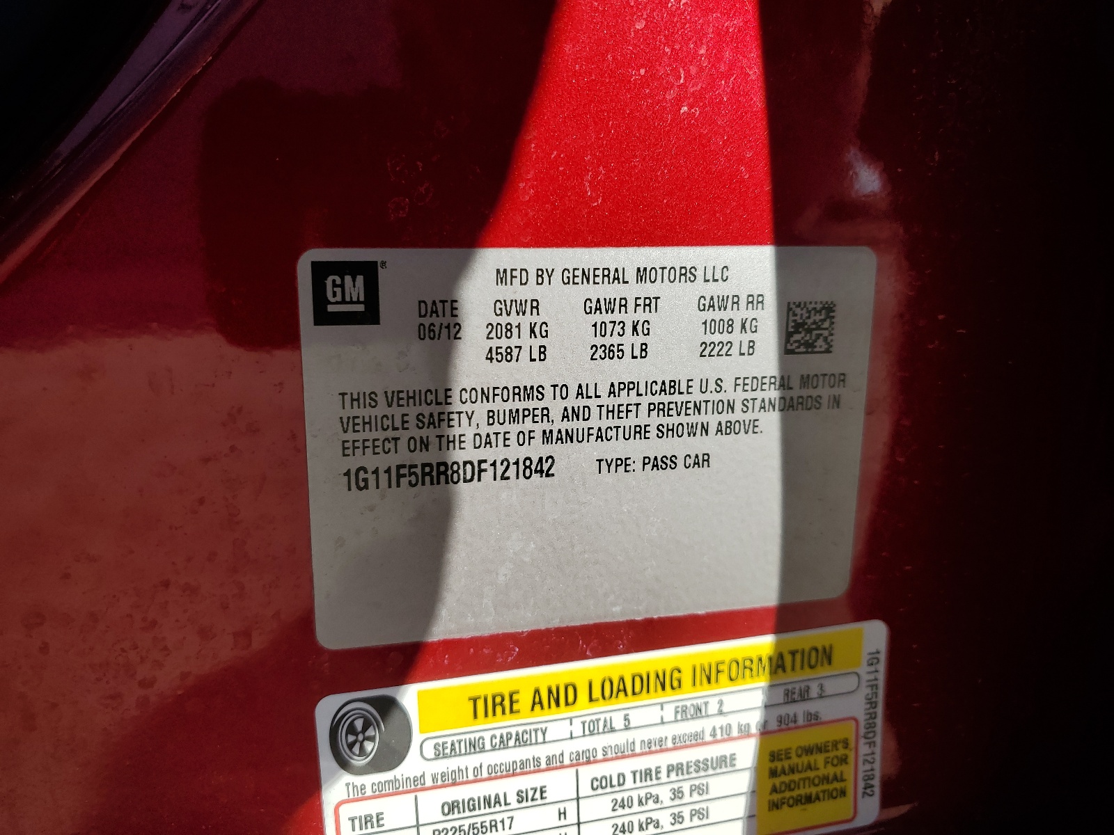 1G11F5RR8DF121842 2013 Chevrolet Malibu 2Lt